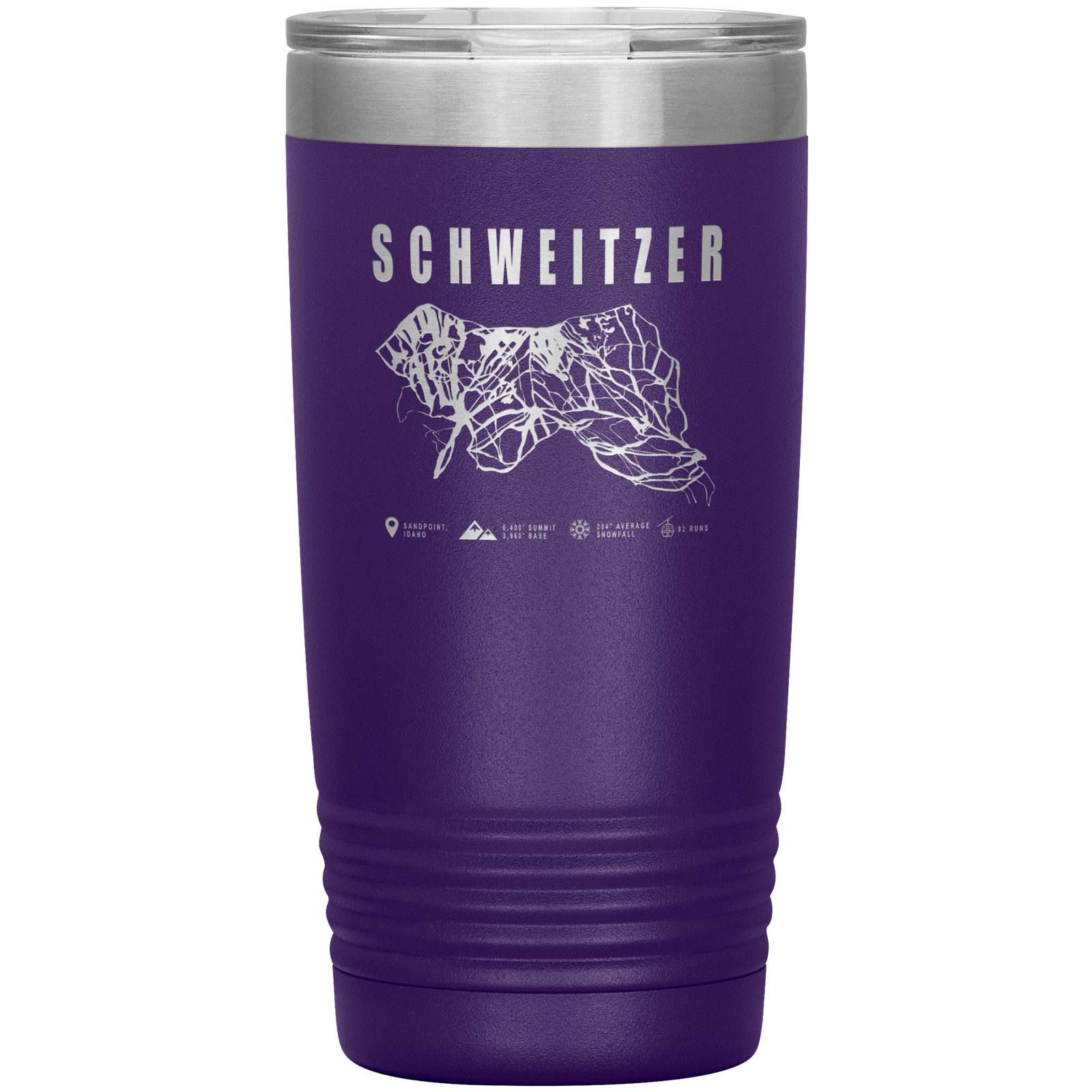 Schweitzer Idaho Ski Trail Map 20oz Tumbler - Powderaddicts