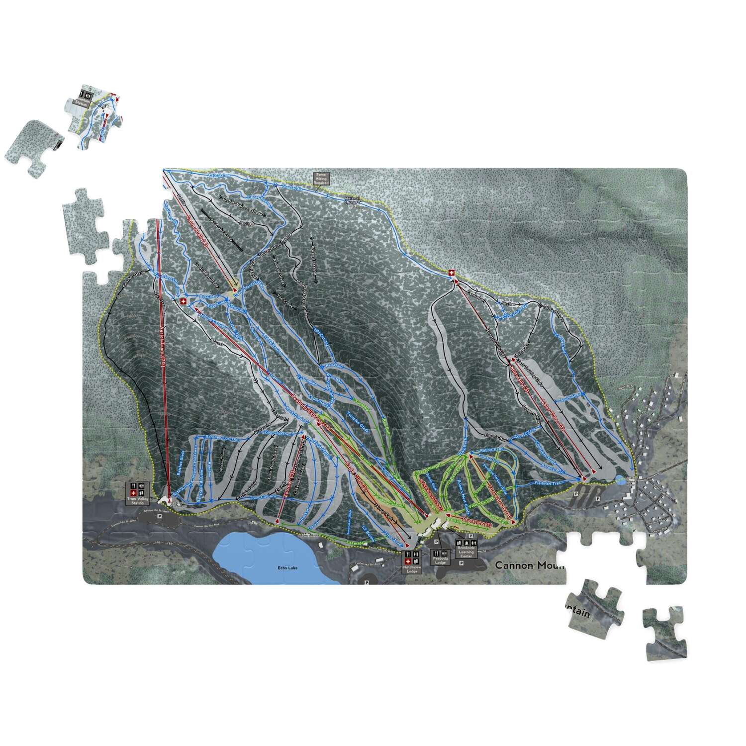 Cannon Mountain New Hampshire Ski Trail Map Puzzles - Powderaddicts