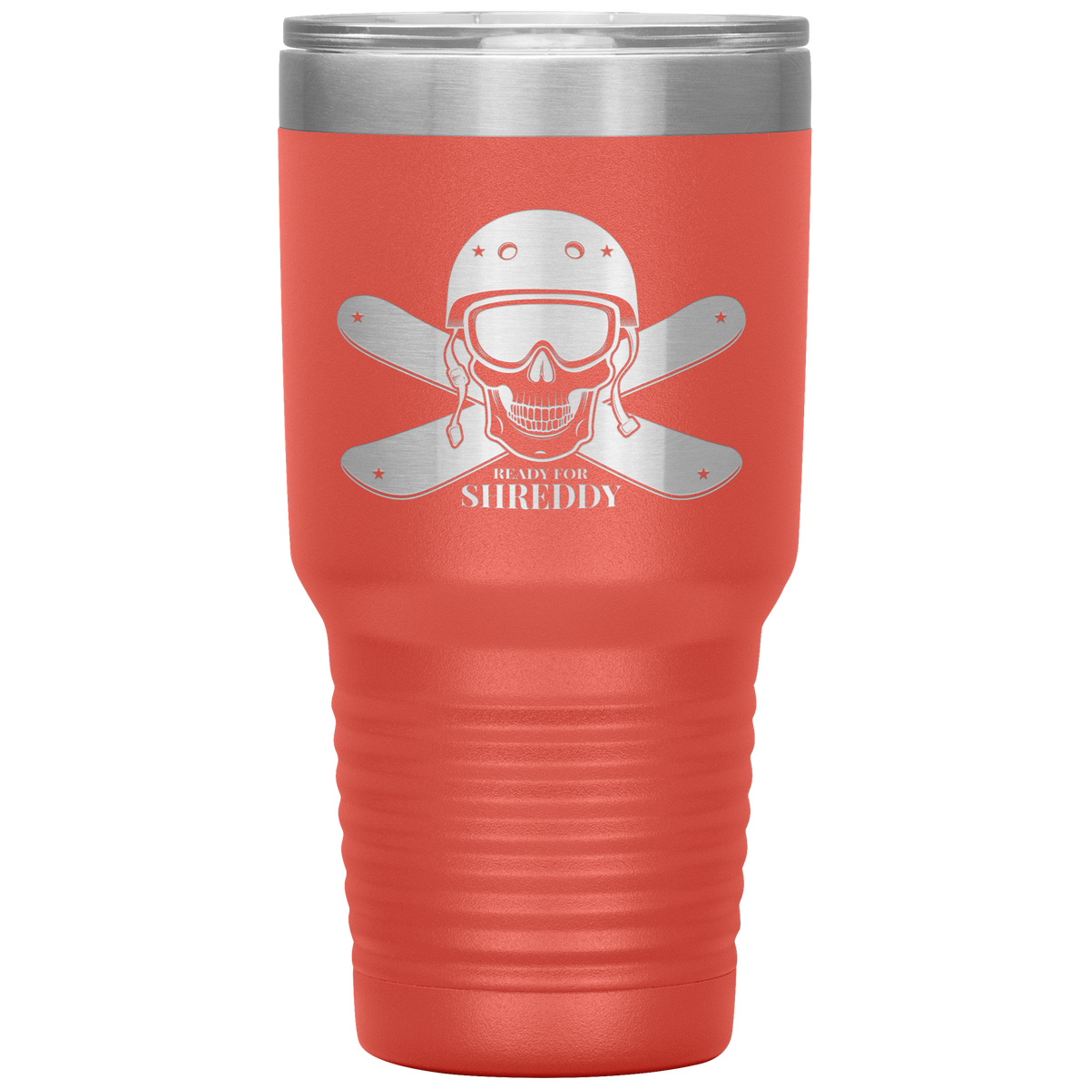 Ready For Shreddy Skeleton Skis 30oz Tumbler - Powderaddicts