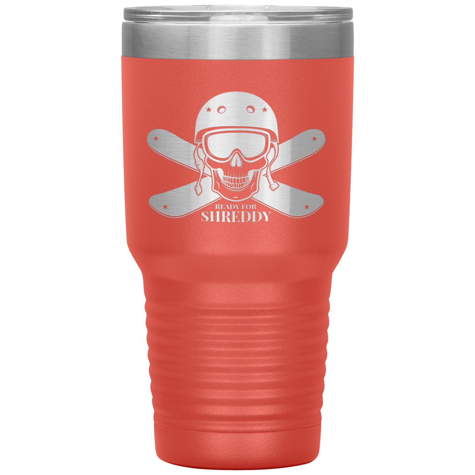 Ready For Shreddy Skeleton Skis 30oz Tumbler - Powderaddicts