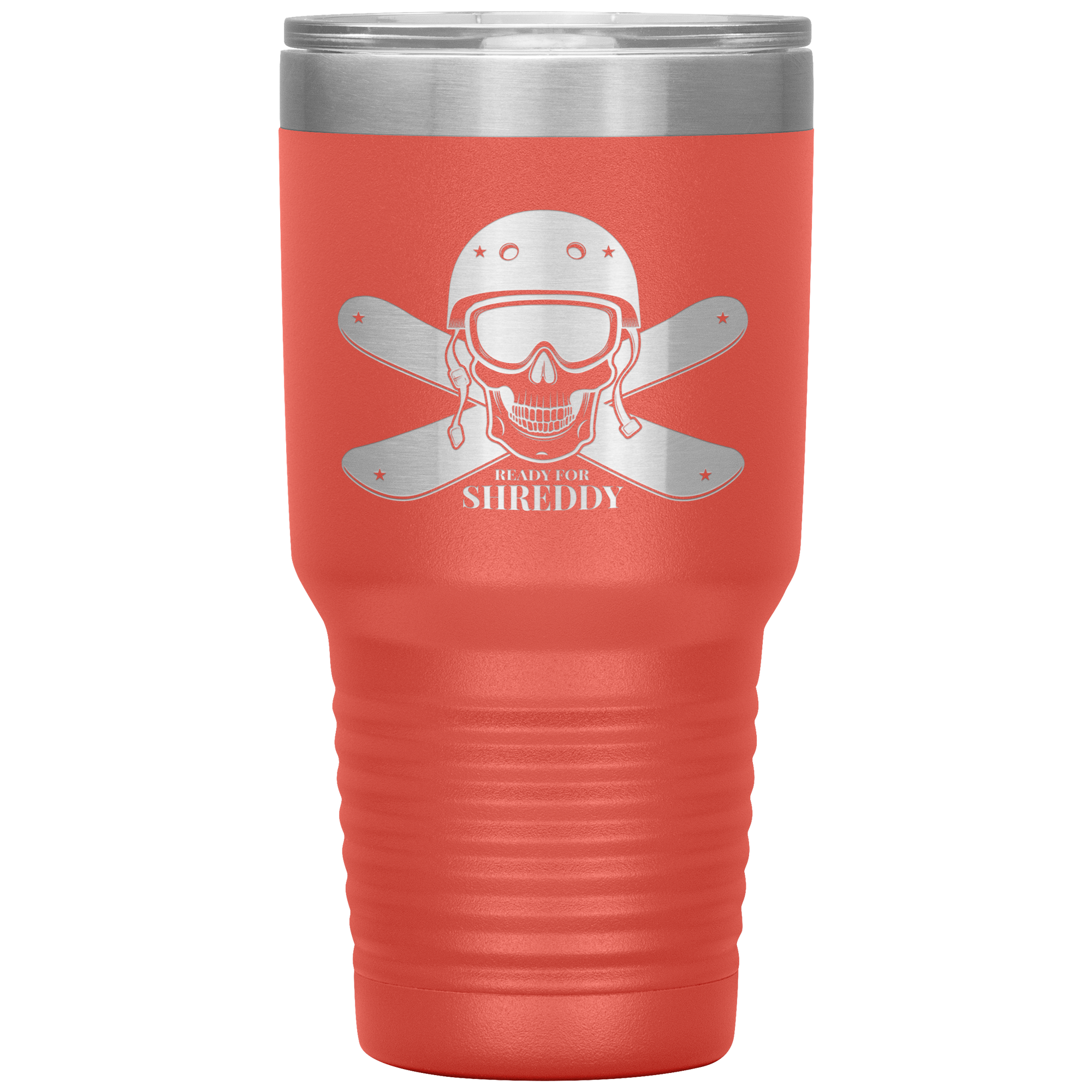 Ready For Shreddy Skeleton Skis 30oz Tumbler - Powderaddicts