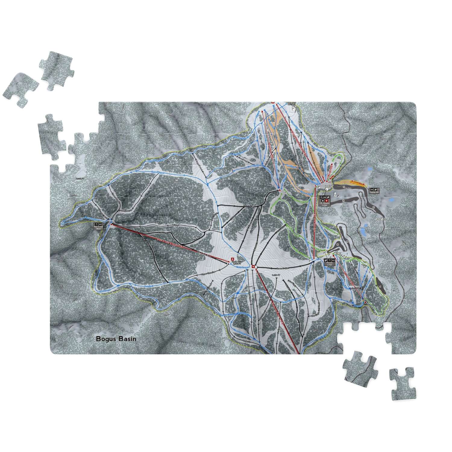 Bogus Basin Idaho Ski Trail Map Puzzle - Powderaddicts