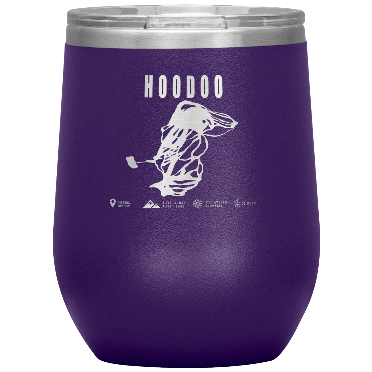 Hoodoo, Oregon Ski Trail Map Wine 12oz Tumbler - Powderaddicts