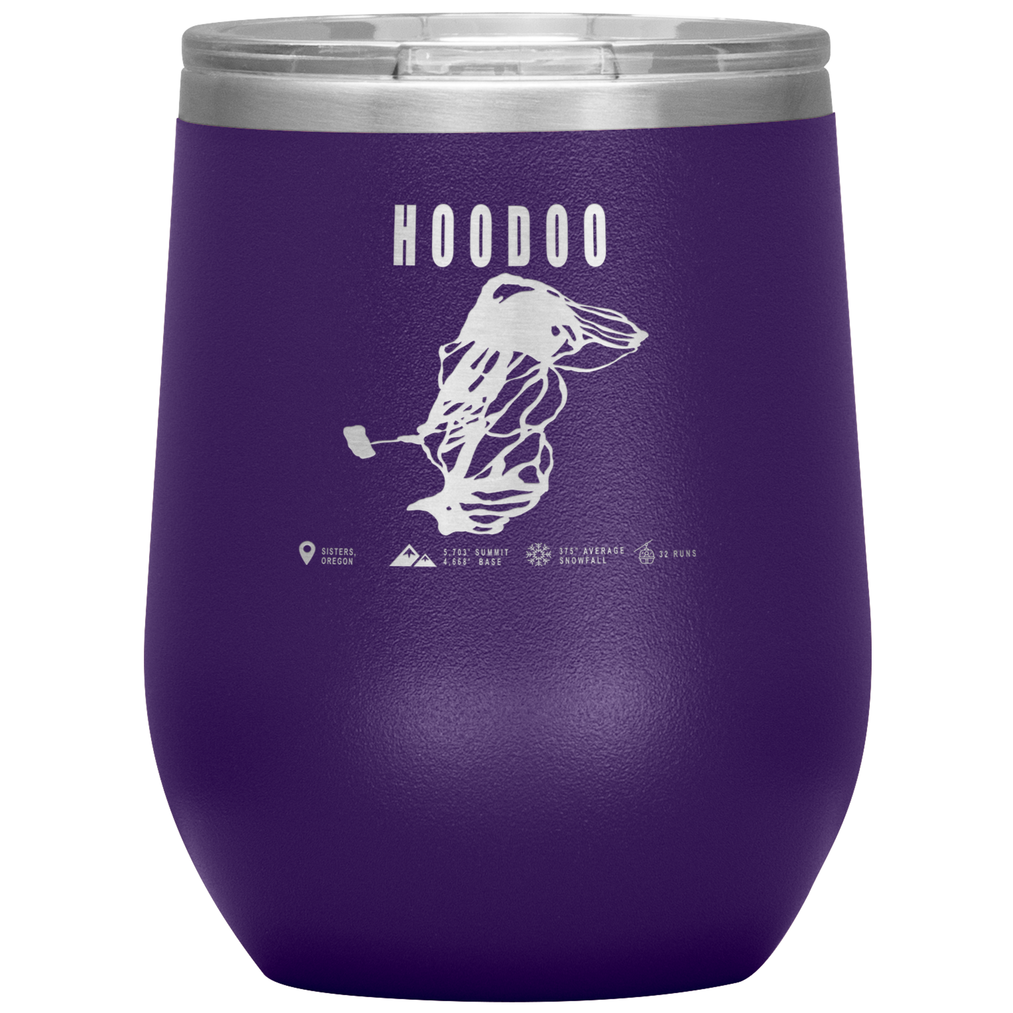 Hoodoo, Oregon Ski Trail Map Wine 12oz Tumbler - Powderaddicts