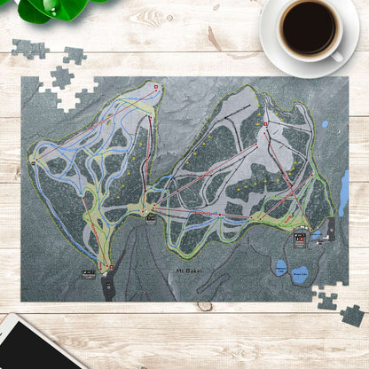 Mt Baker Washington Ski Map Resort Puzzle - Powderaddicts