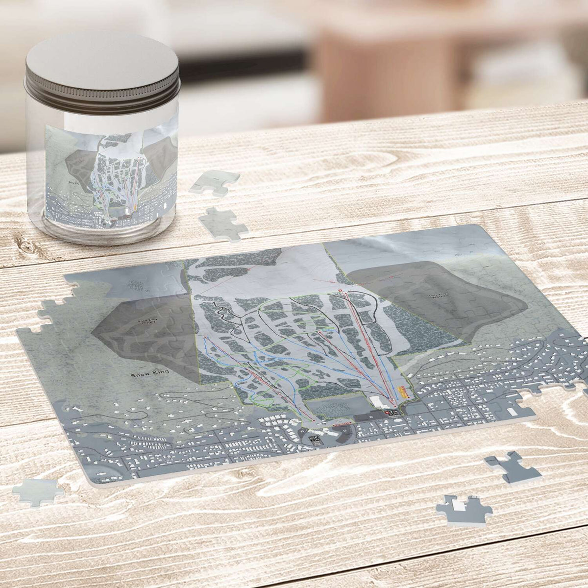 Snow King Wyoming Ski Trail Map Puzzle - Powderaddicts