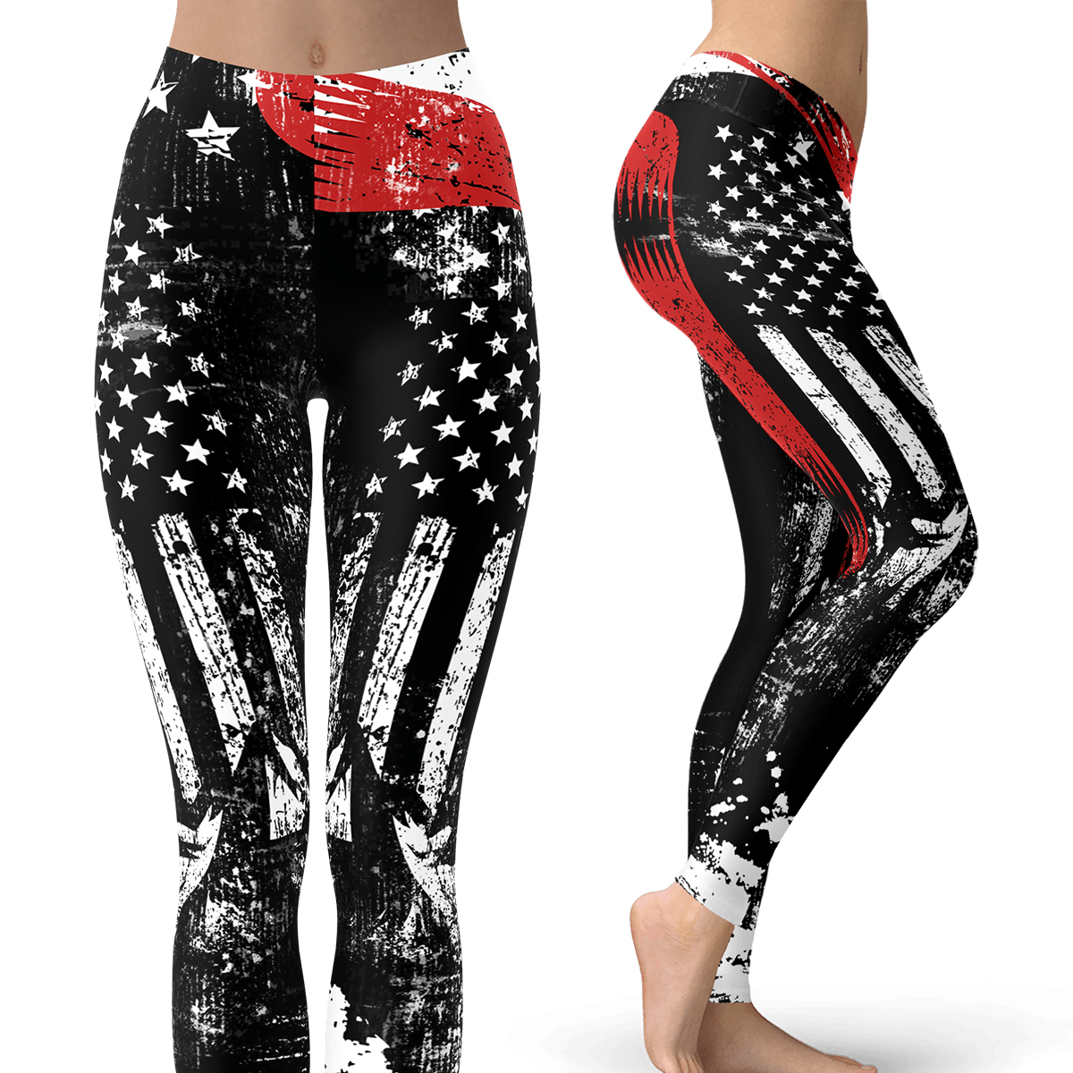 USA Snowboard Flag Leggings - Powderaddicts