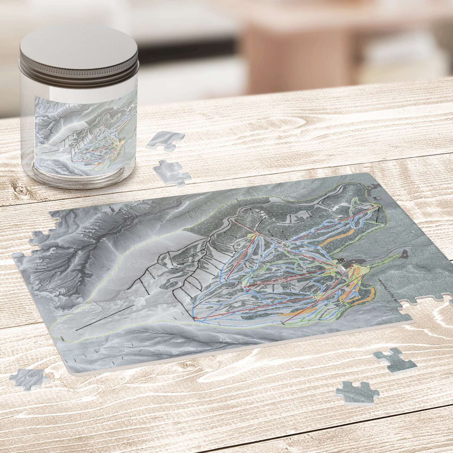 Mt Hood Meadows, Oregon Ski Trail Map Puzzle - Powderaddicts