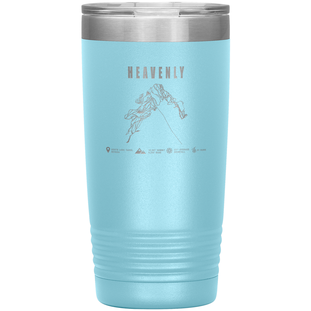 Heavenly, Nevada Ski Trail Map 20oz Tumbler - Powderaddicts