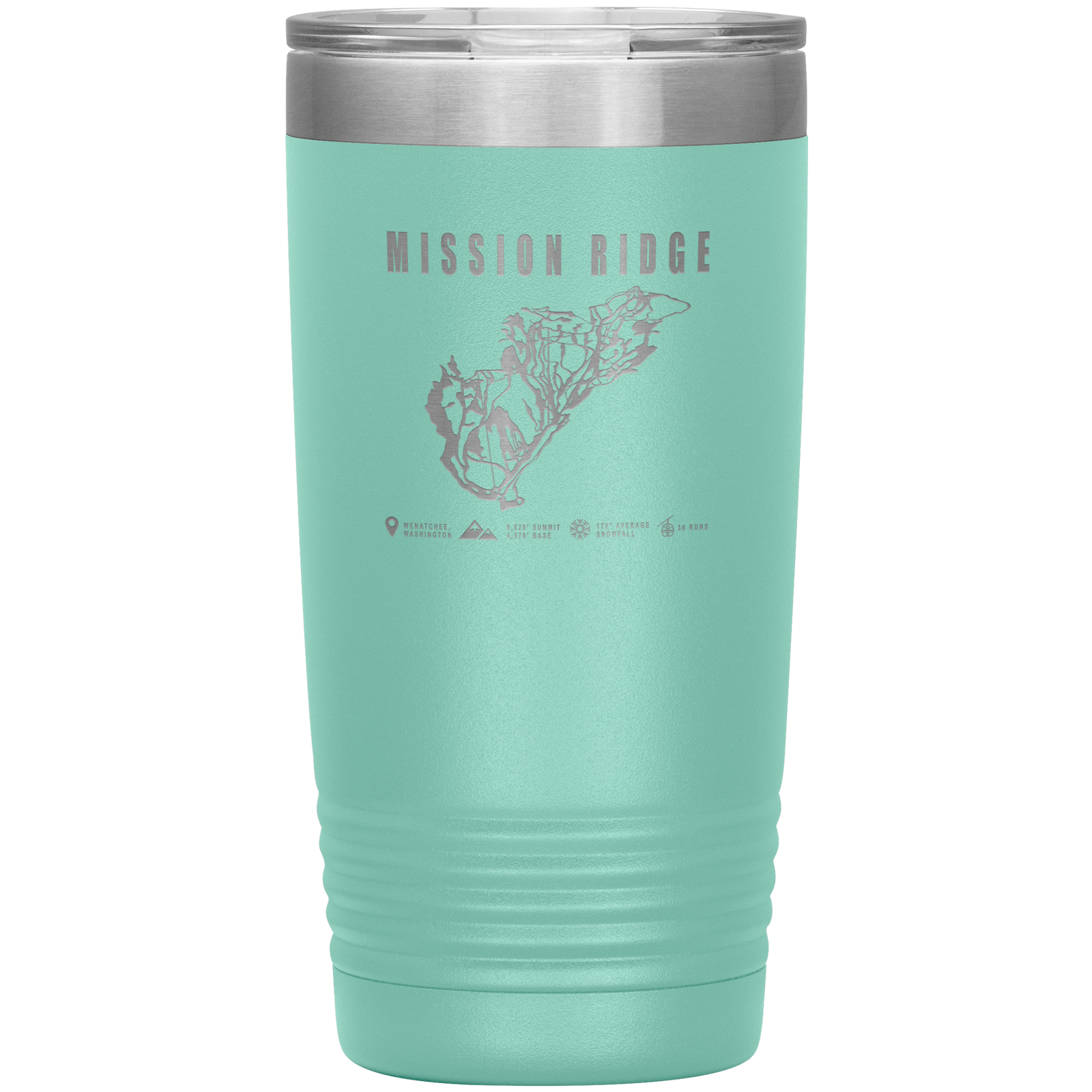 Mission Ridge, Washington Ski Trail Map 20oz Tumbler - Powderaddicts