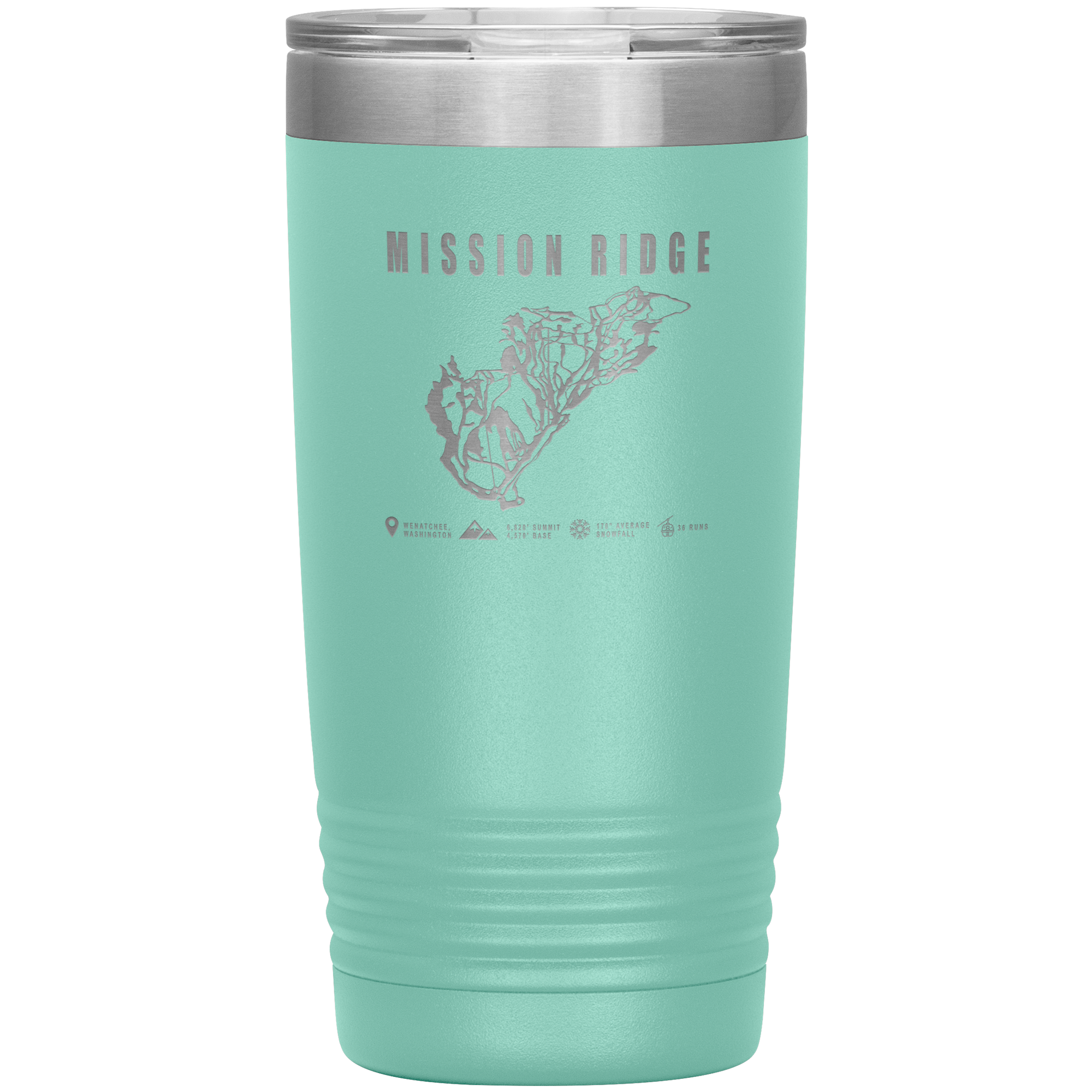 Mission Ridge, Washington Ski Trail Map 20oz Tumbler - Powderaddicts
