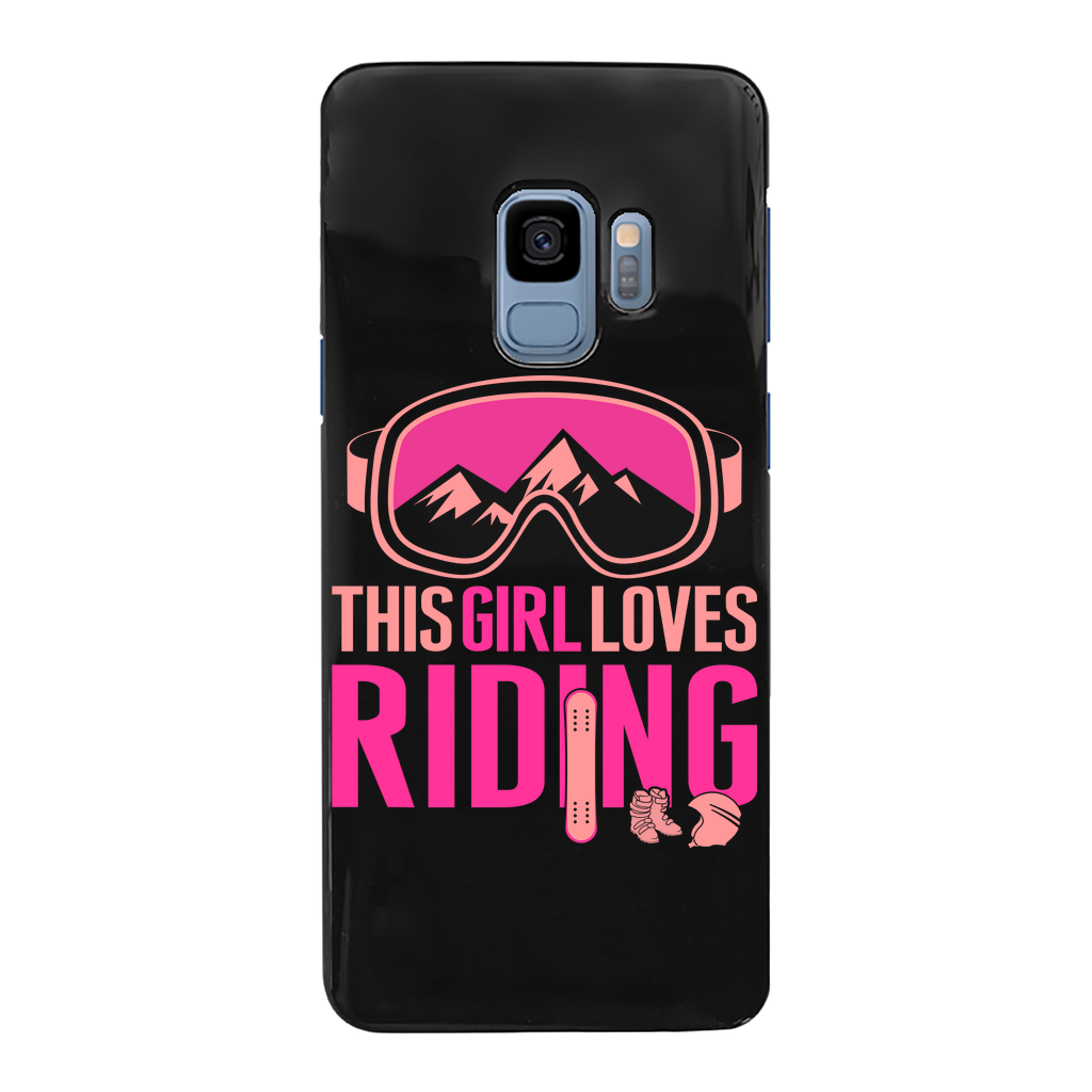 This Girl Loves Riding Back Printed Black Hard Phone Case - Powderaddicts