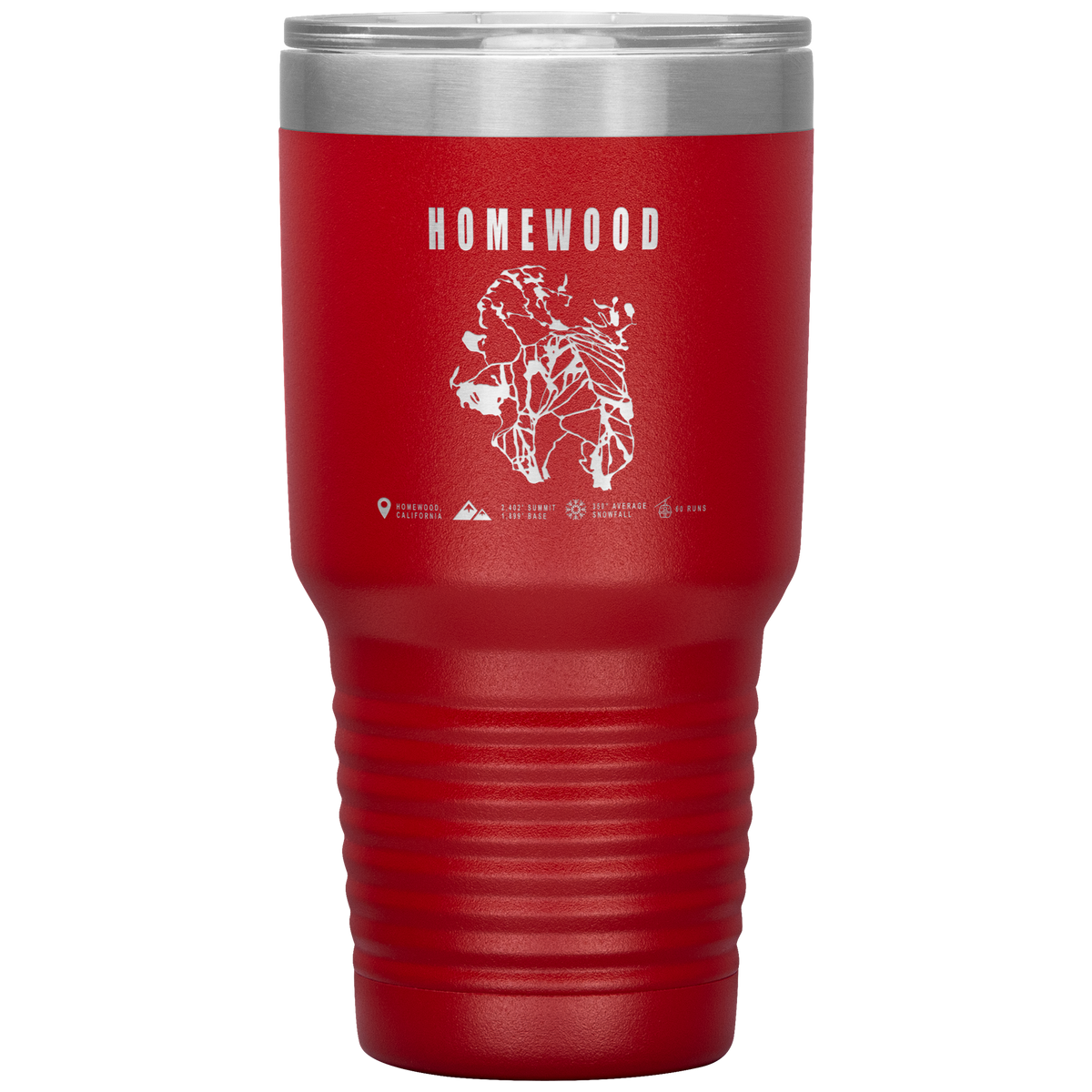 Homewood, California Ski Trail Map 30oz Tumbler - Powderaddicts