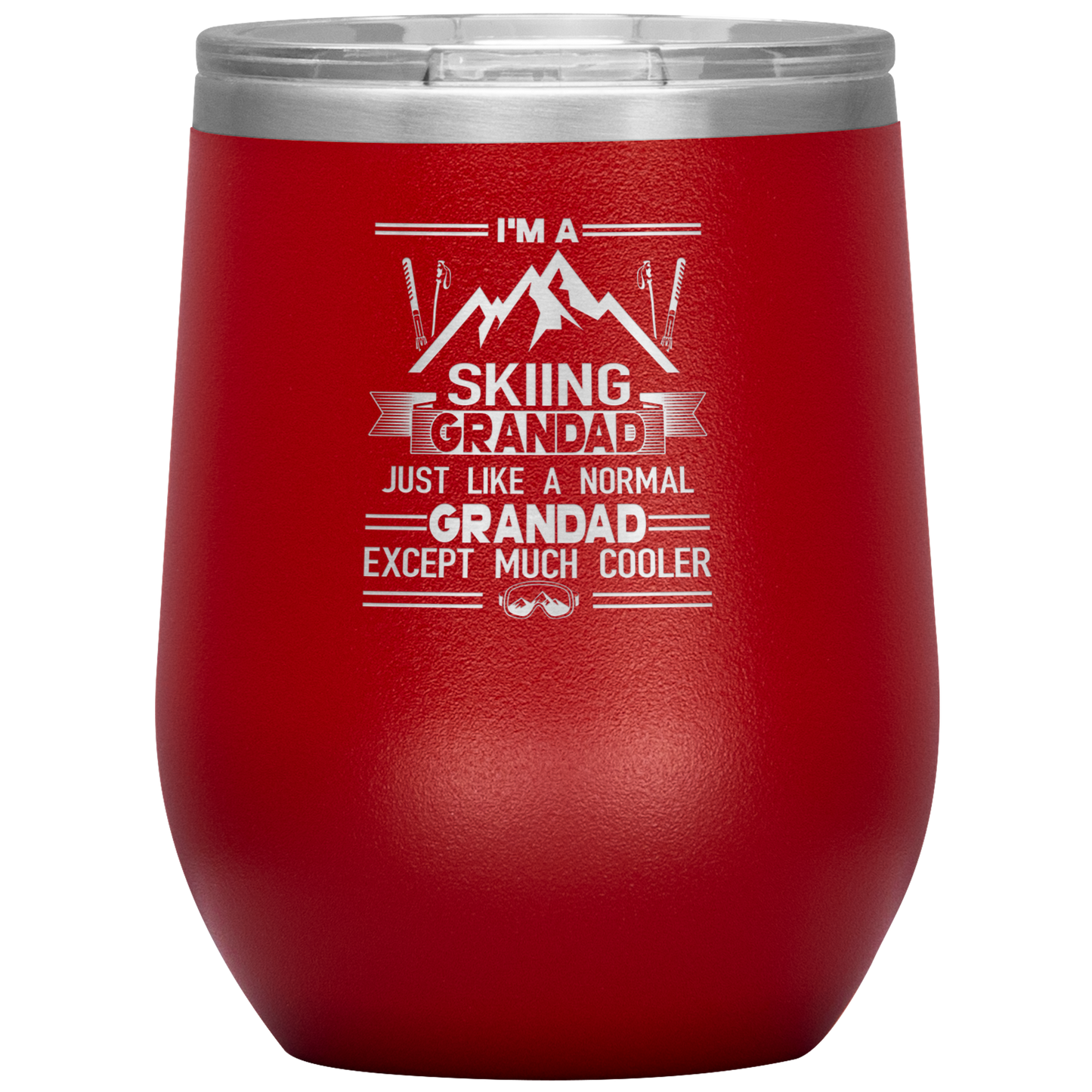 I'm A Skiing Grandad Wine 12oz Tumbler - Powderaddicts