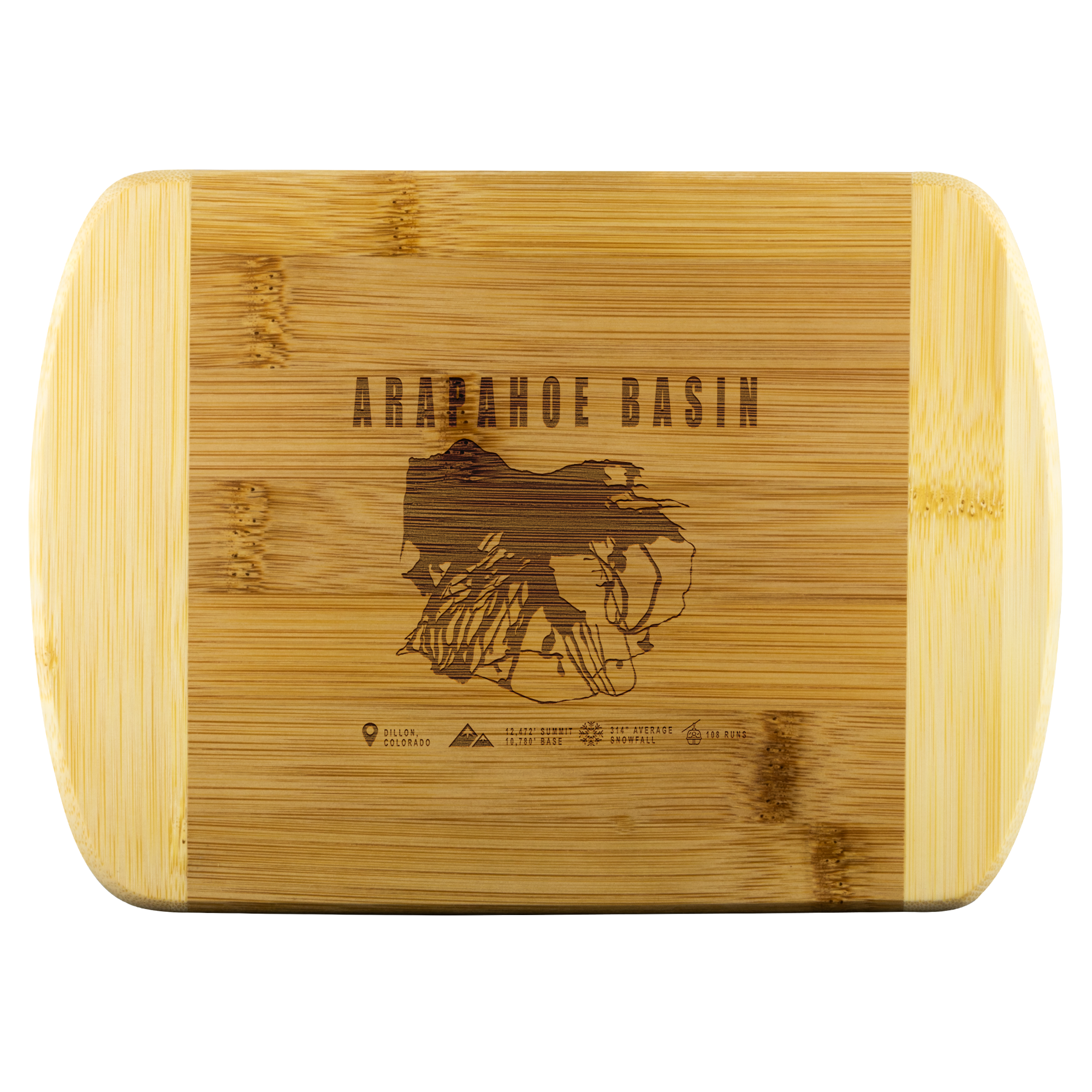 Arapahoe Basin,Colorado Ski Resort Cutting board round Edge - Powderaddicts