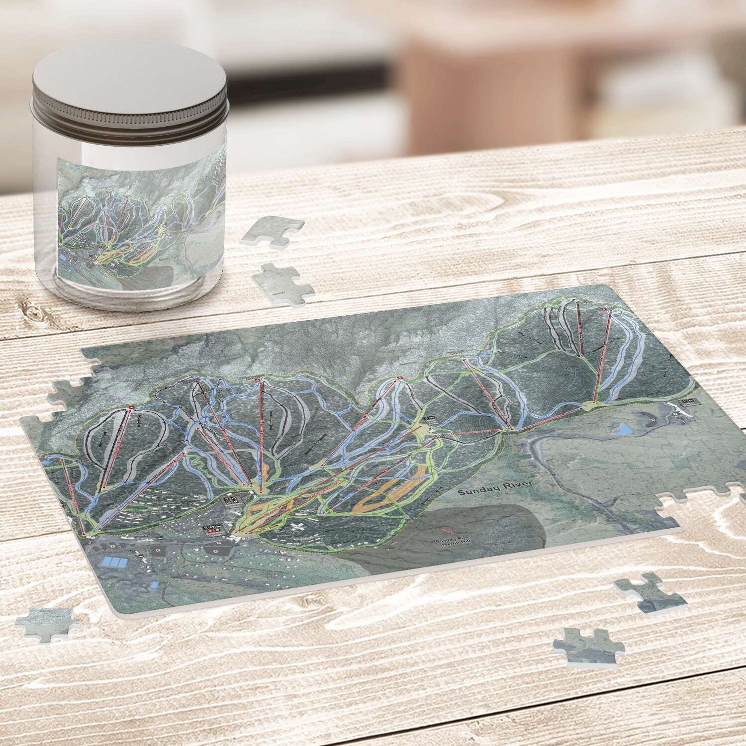 Sunday River Maine Ski Trail Map Puzzle - Powderaddicts
