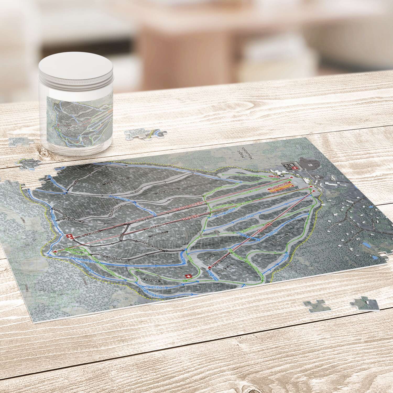 Magic Mountain, Vermont Ski Trail Map Puzzle - Powderaddicts