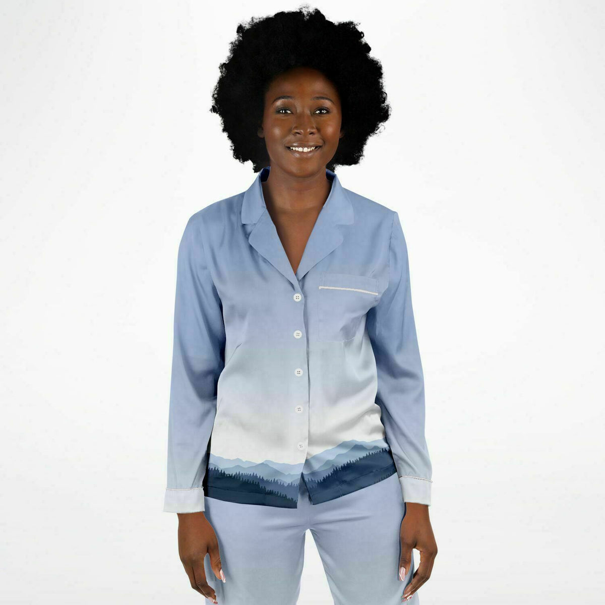 Mountain Gradient Satin Pajamas - Powderaddicts