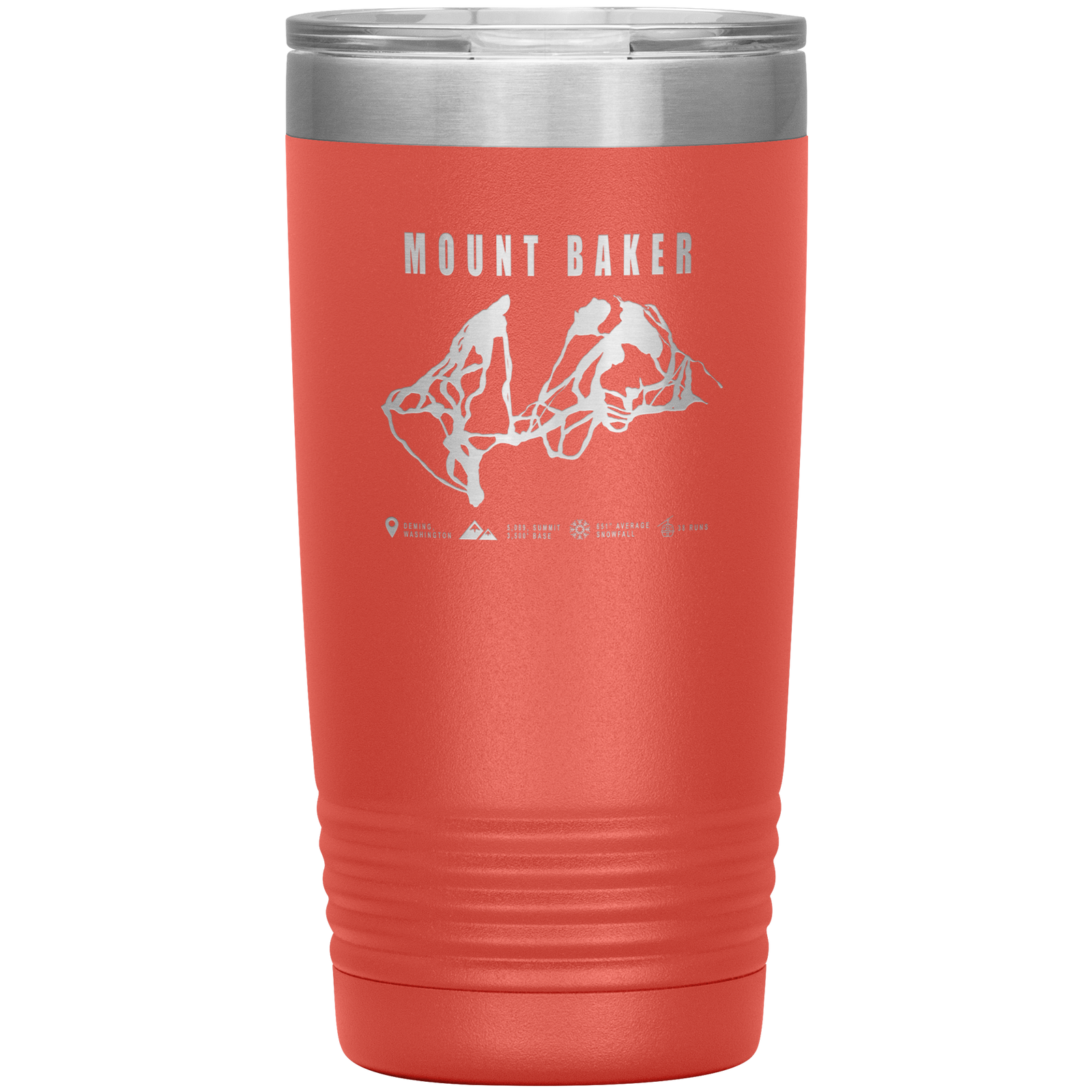 Mount Baker, Washington Ski Trail Map 20oz Tumbler - Powderaddicts