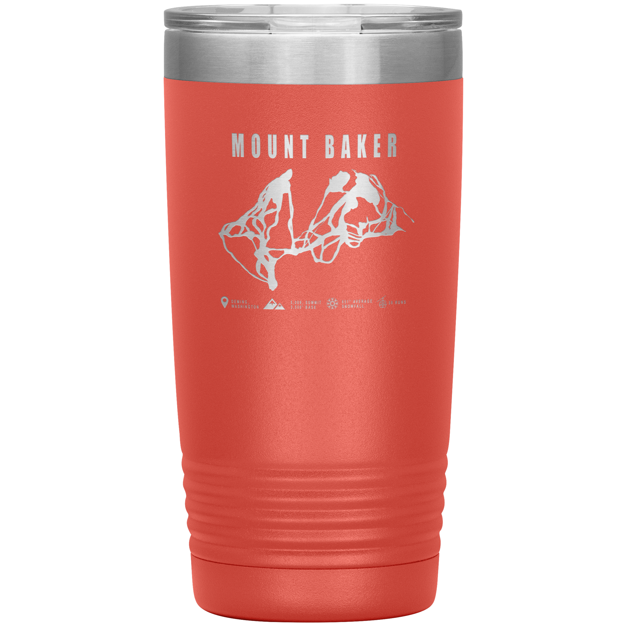 Mount Baker, Washington Ski Trail Map 20oz Tumbler - Powderaddicts