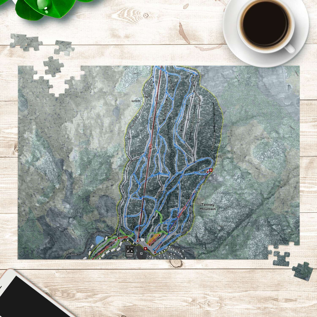 Tenney Mountain New Hampshire Ski Trail Map Puzzles - Powderaddicts