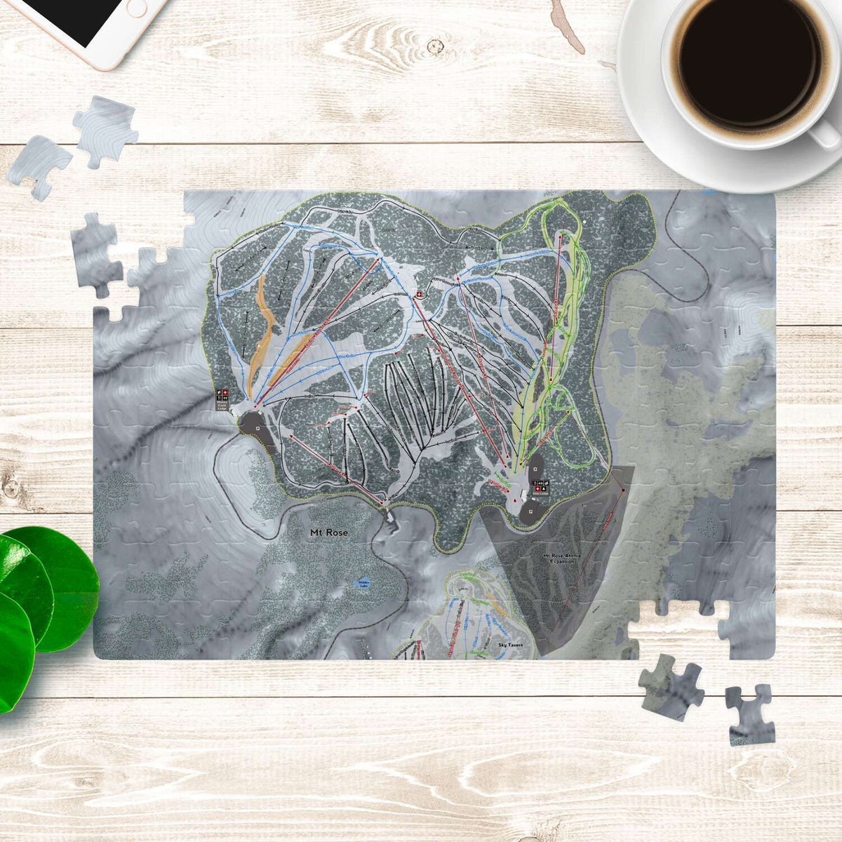 Mt Rose Nevada Ski Trail Map Puzzle - Powderaddicts