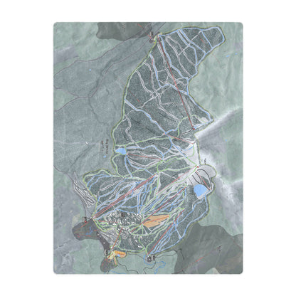 Big White, British Columbia Ski Resort Map Printed Beach Towel - Powderaddicts