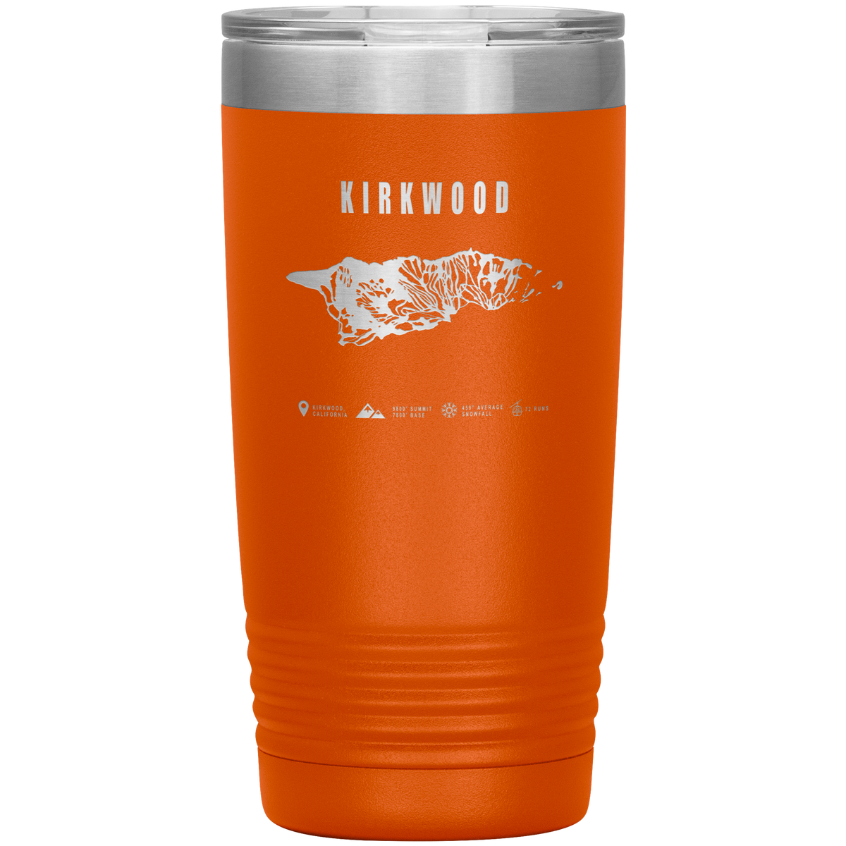 Kirkwood, California Ski Trail Map 20oz Tumbler - Powderaddicts