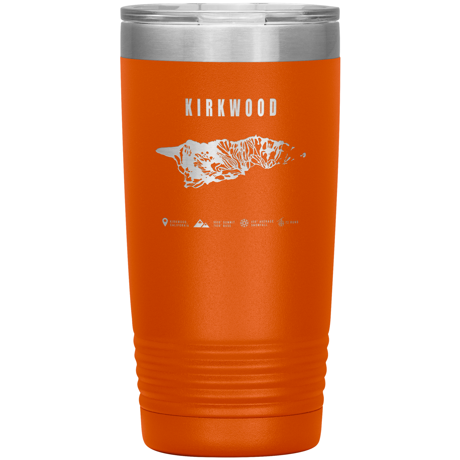 Kirkwood, California Ski Trail Map 20oz Tumbler - Powderaddicts