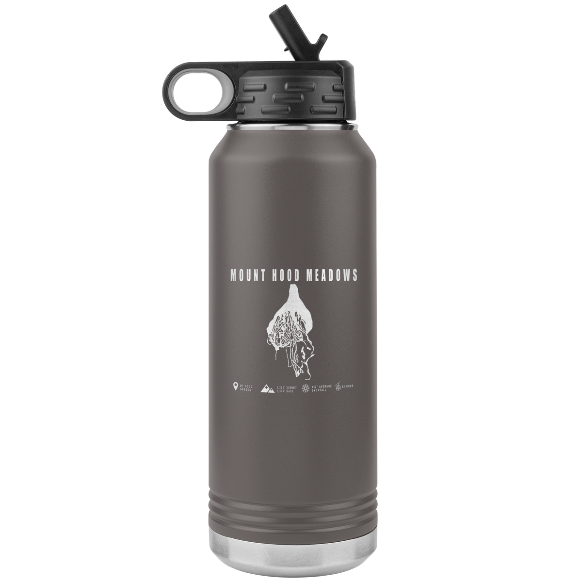 Mount Hood Meadows, Oregon Ski Trail Map 32oz Water Bottle Tumbler - Powderaddicts