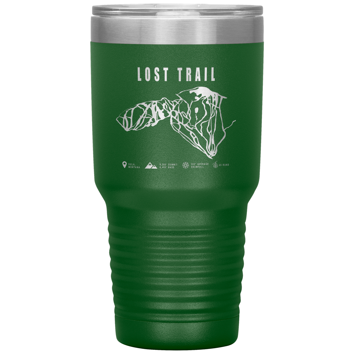 Lost Trail Montana Ski Trail Map 30oz Tumbler - Powderaddicts