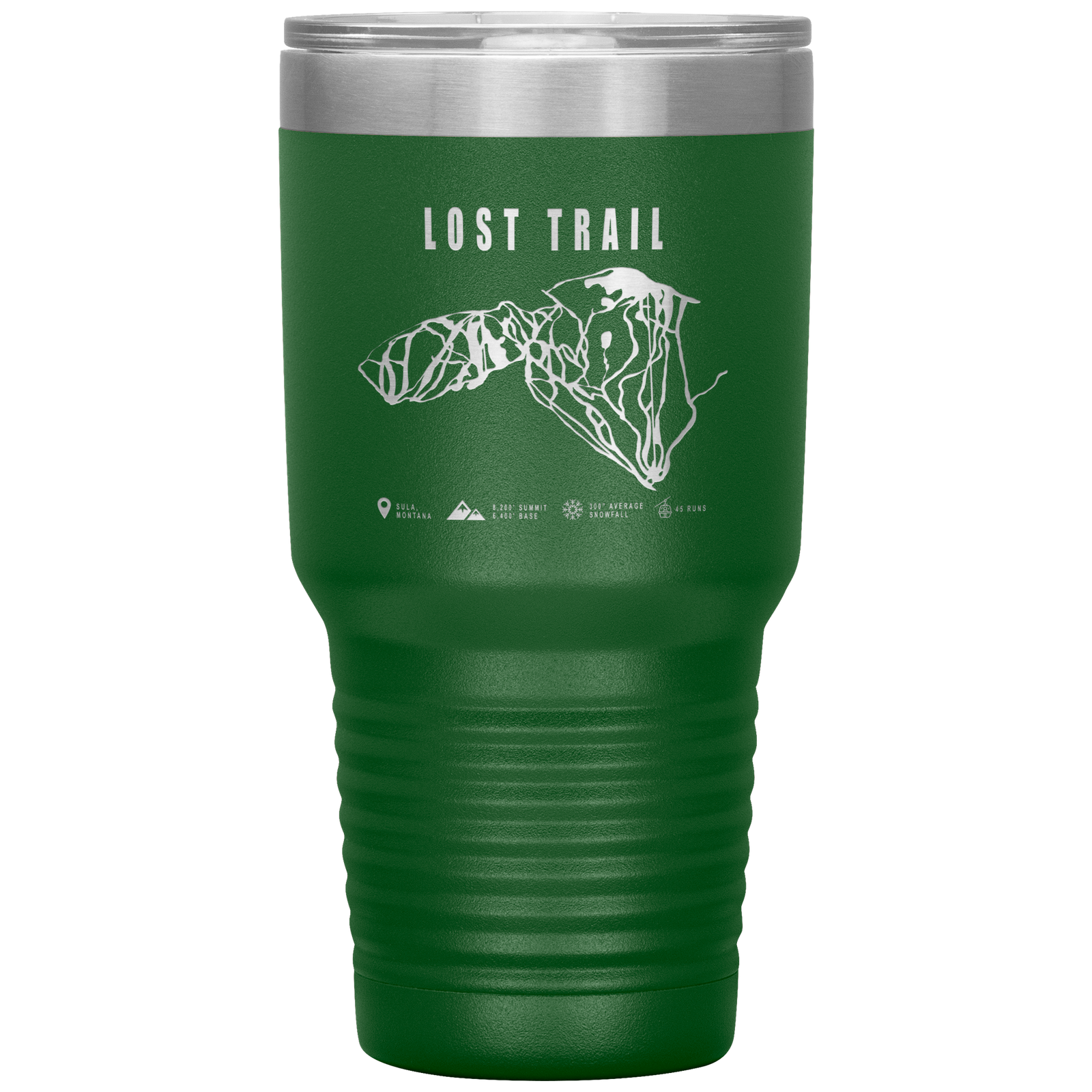 Lost Trail Montana Ski Trail Map 30oz Tumbler - Powderaddicts