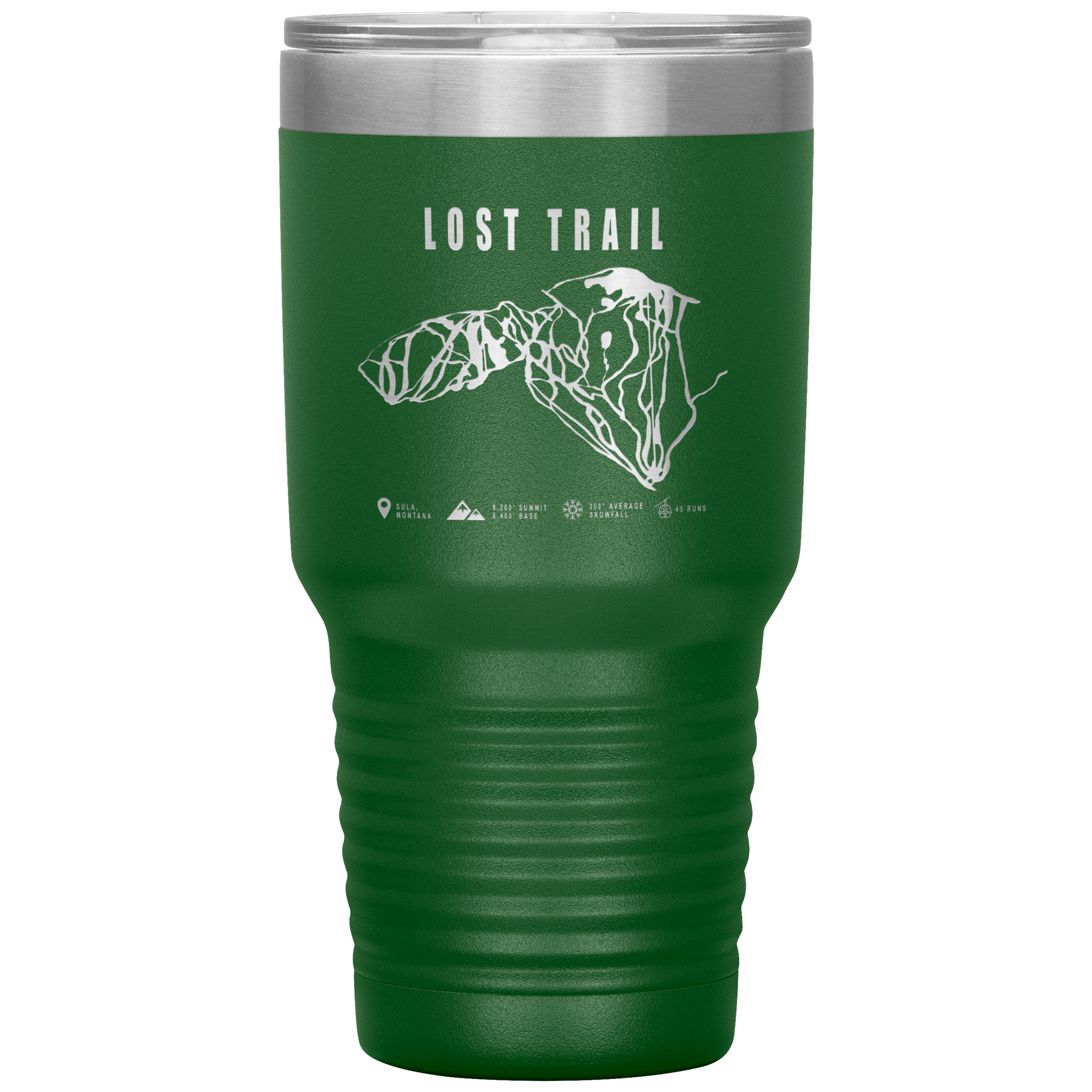 Lost Trail Montana Ski Trail Map 30oz Tumbler - Powderaddicts