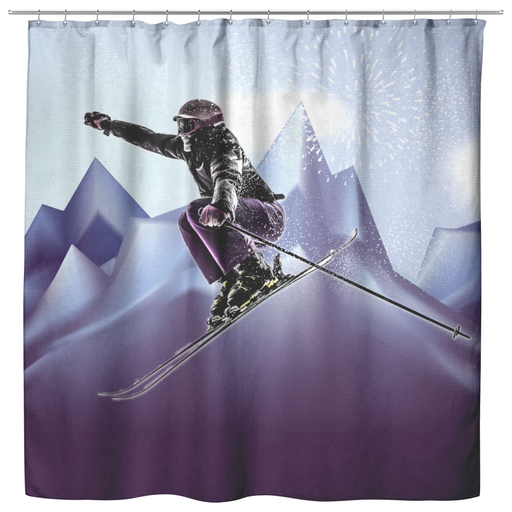 Ski Jump Shower Curtains - Powderaddicts