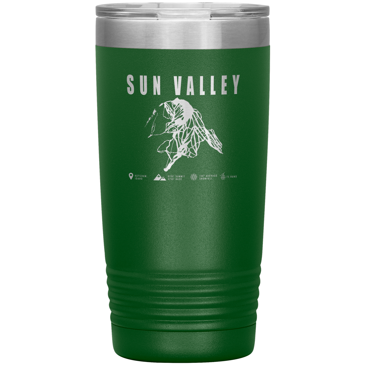 Sun Valley Idaho Ski Trail Map 20oz Tumbler - Powderaddicts