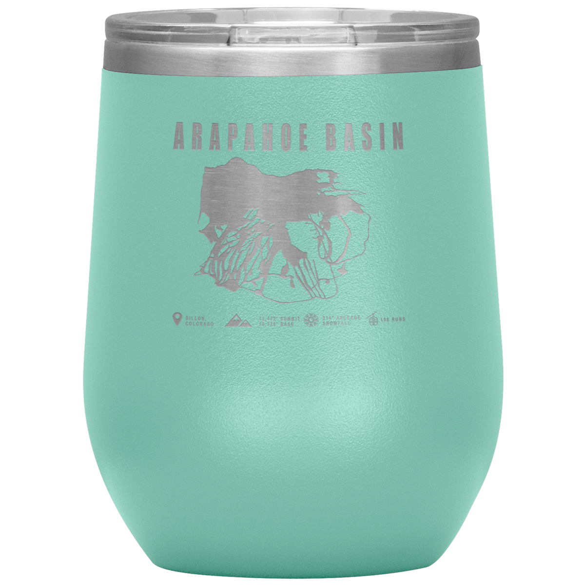 Arapahoe Basin,Colorado Ski Resort Wine 12oz Tumbler - Powderaddicts
