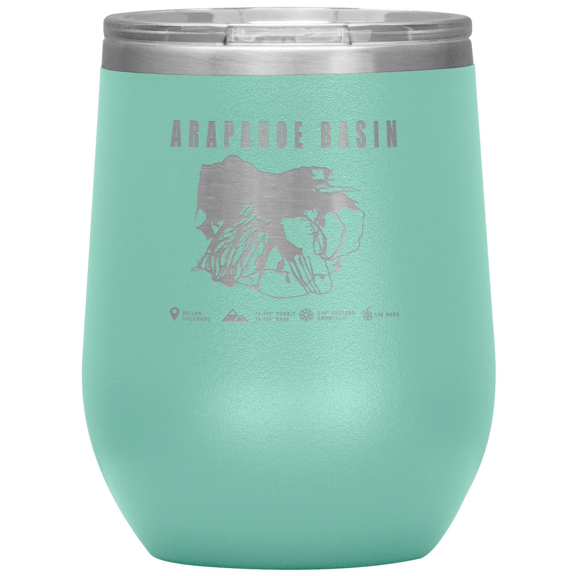 Arapahoe Basin,Colorado Ski Resort Wine 12oz Tumbler - Powderaddicts