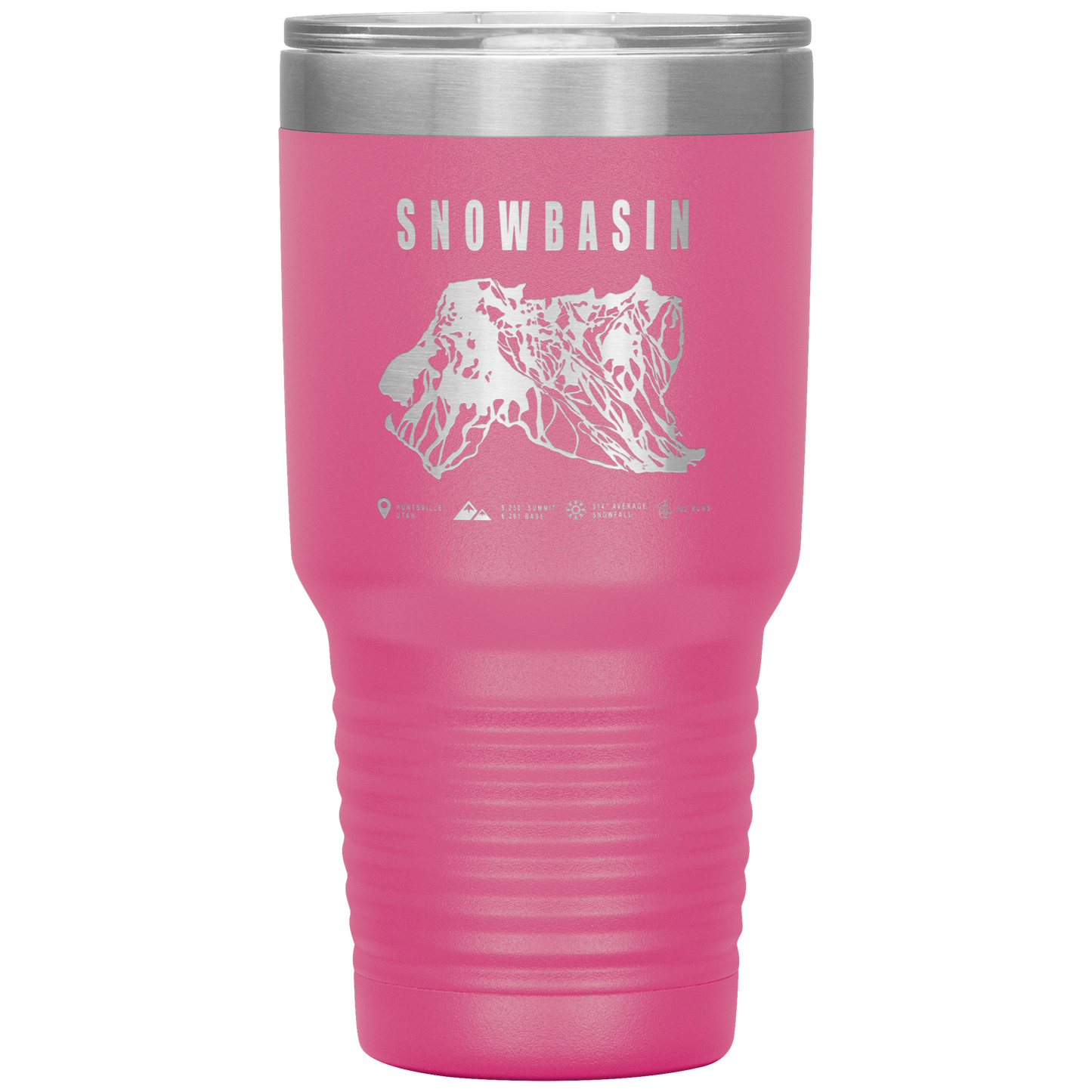 Snowbasin, Utah Ski Trail Map - 30oz Tumbler - Powderaddicts