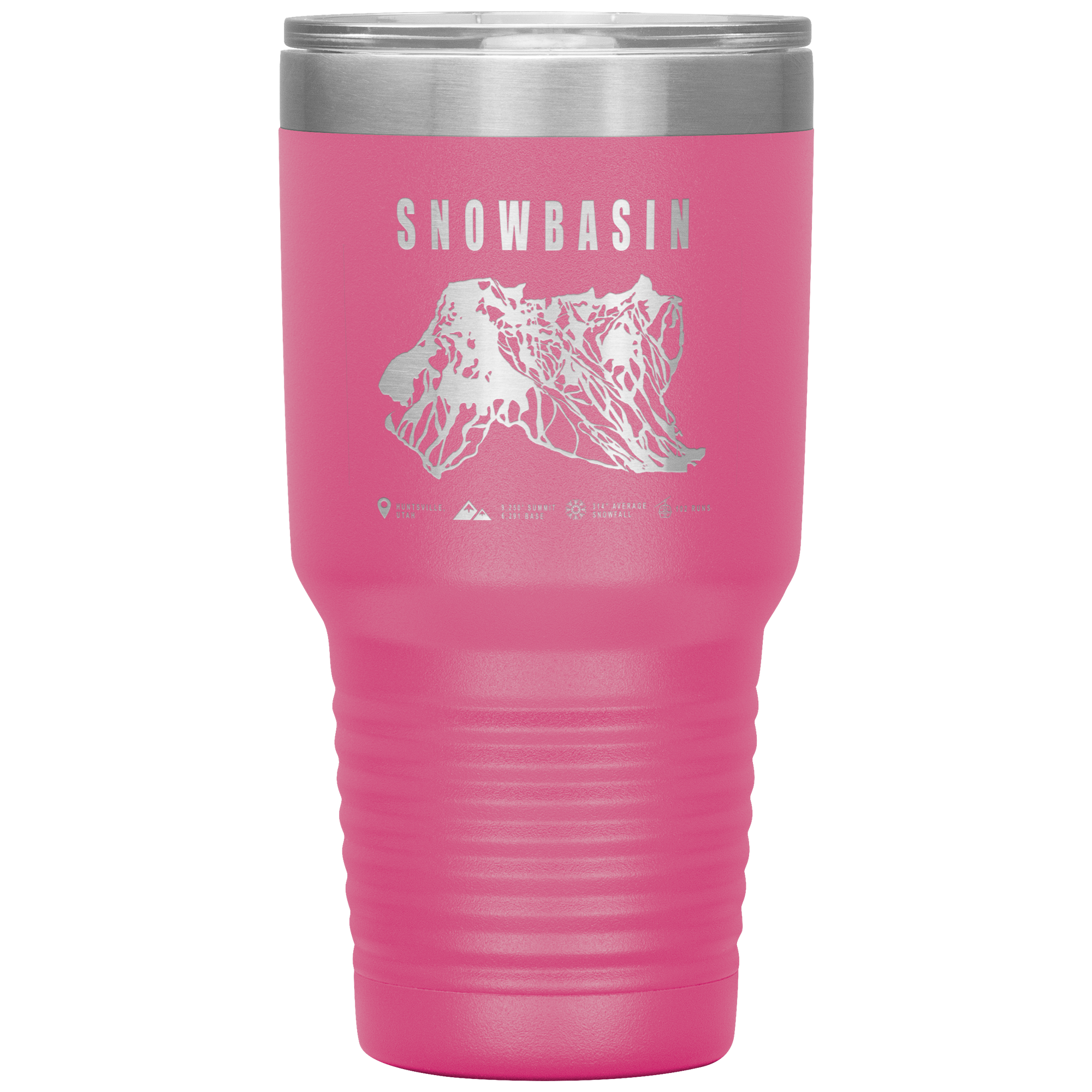 Snowbasin, Utah Ski Trail Map - 30oz Tumbler - Powderaddicts