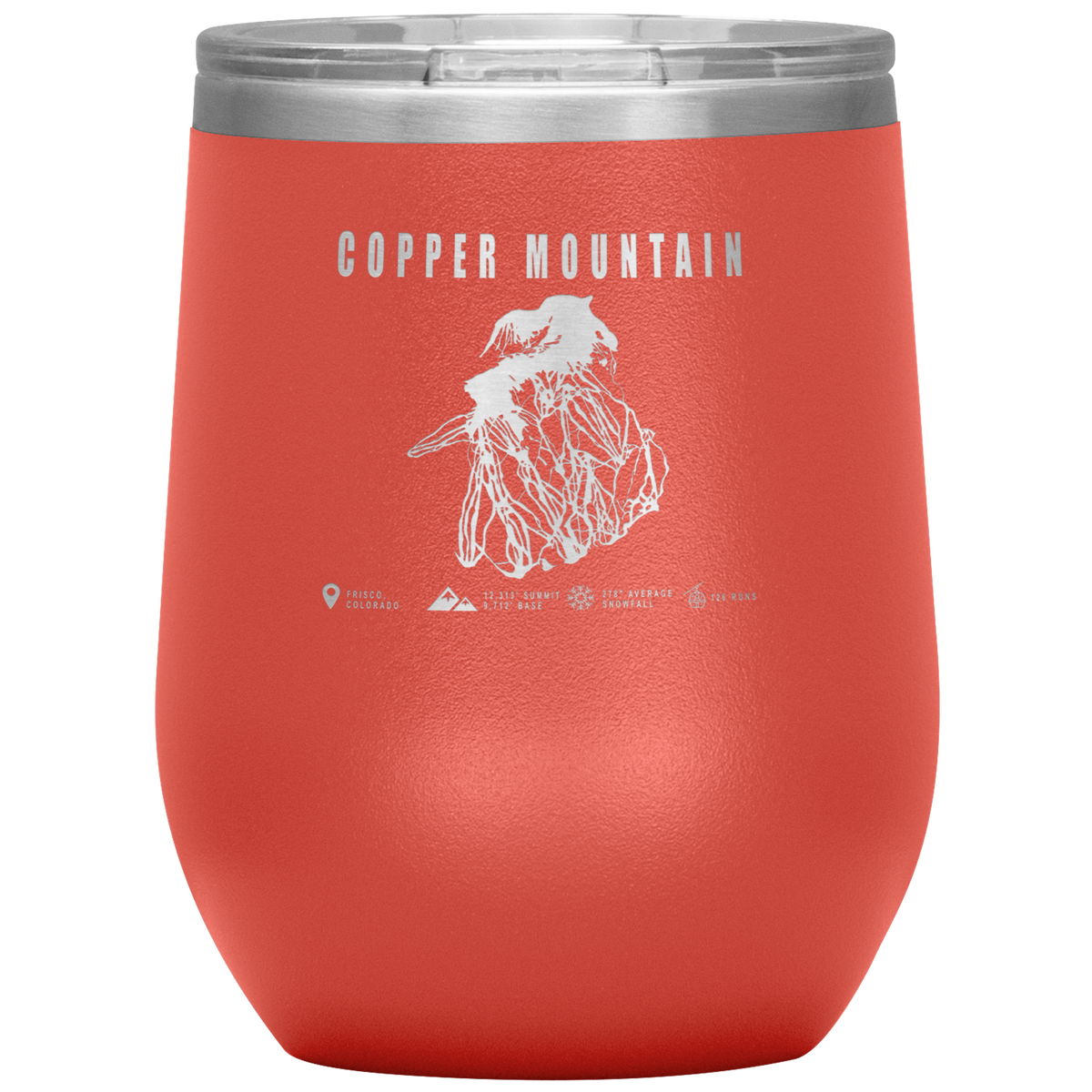 Copper Mountain Colorado Ski Trail Map Wine 12oz Tumbler - Powderaddicts
