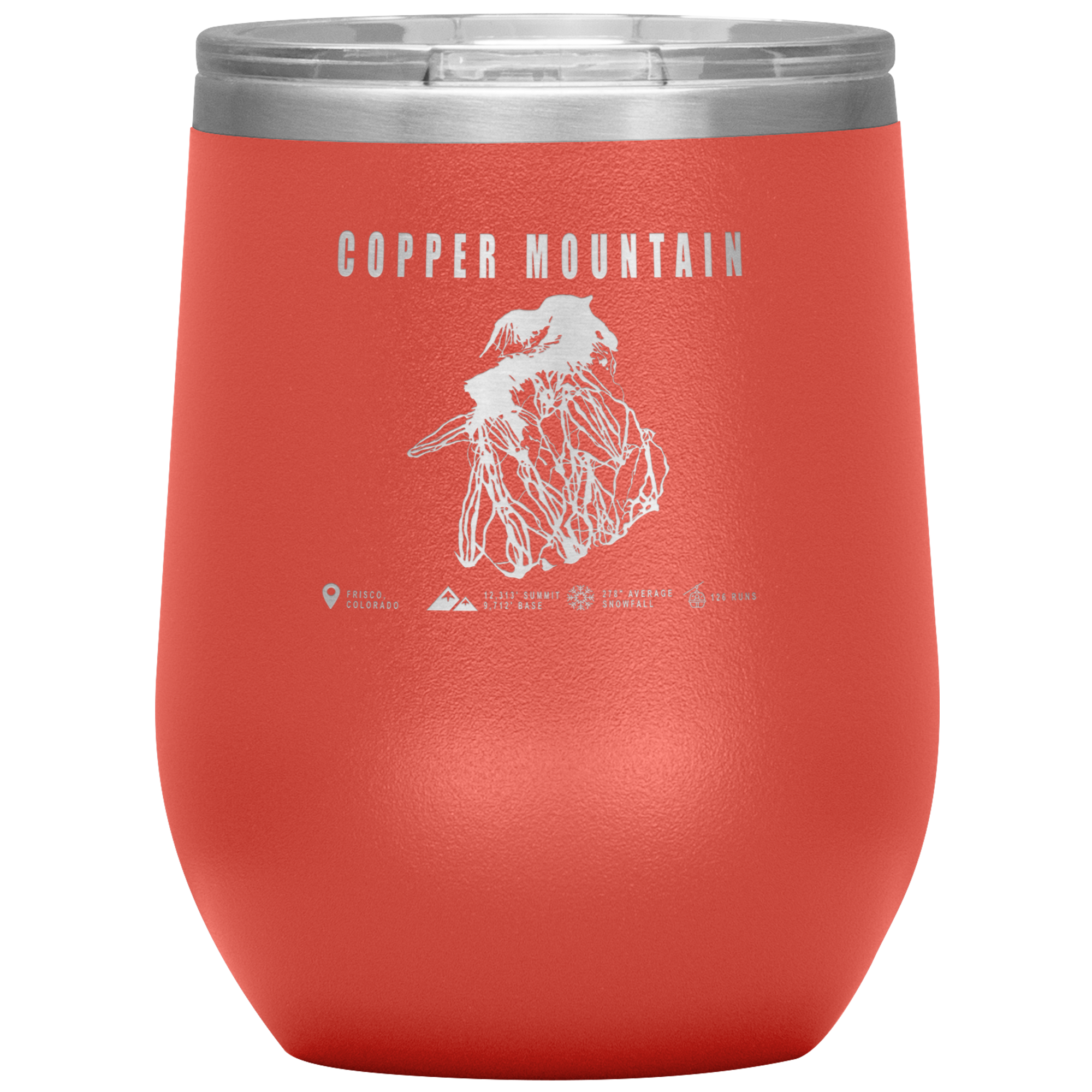 Copper Mountain Colorado Ski Trail Map Wine 12oz Tumbler - Powderaddicts