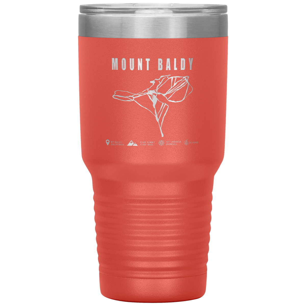 Mount Baldy, California Ski Trail Map 30oz Tumbler - Powderaddicts