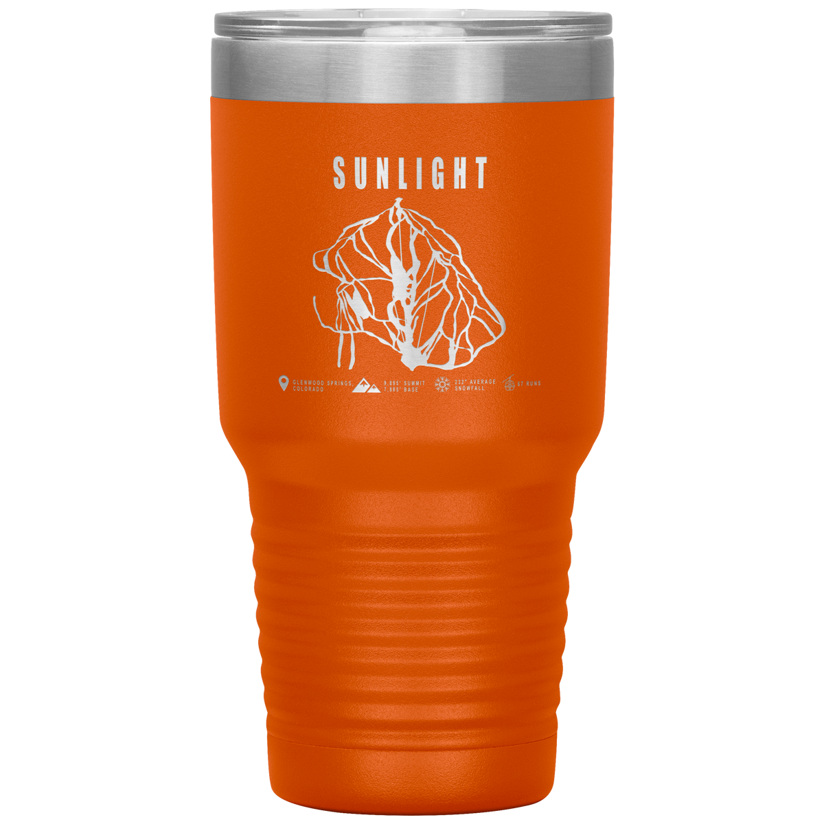Sunlight Colorado Ski Trail Map 30oz Tumbler - Powderaddicts