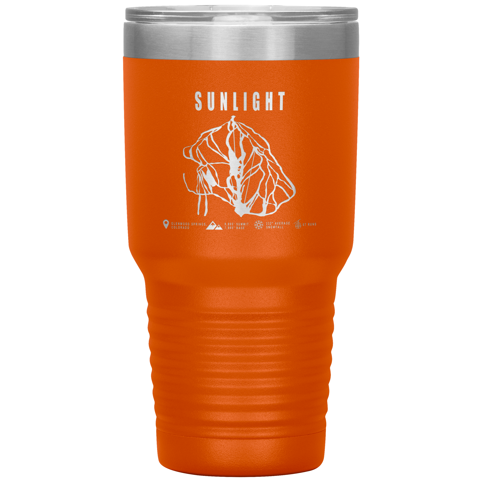 Sunlight Colorado Ski Trail Map 30oz Tumbler - Powderaddicts