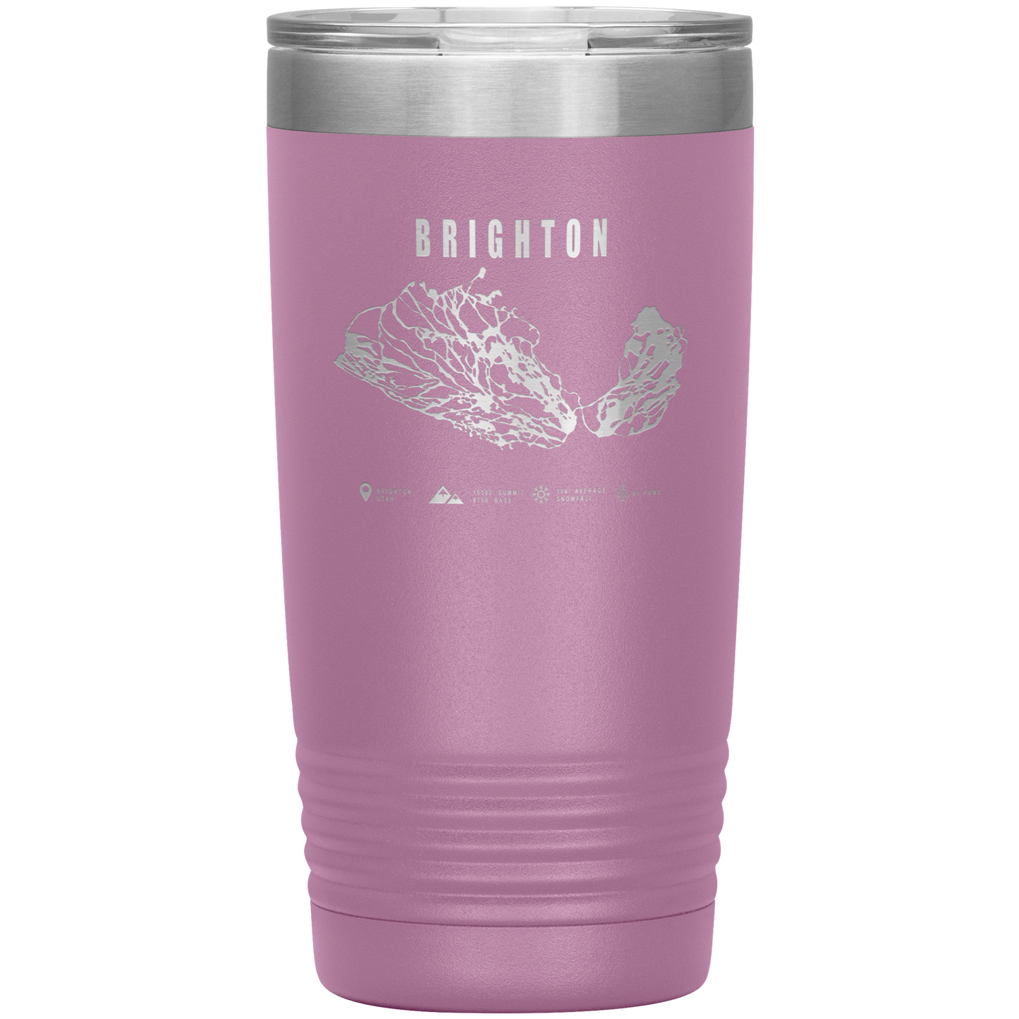Brighton,Utah Ski Trail Map 20oz Tumbler - Powderaddicts