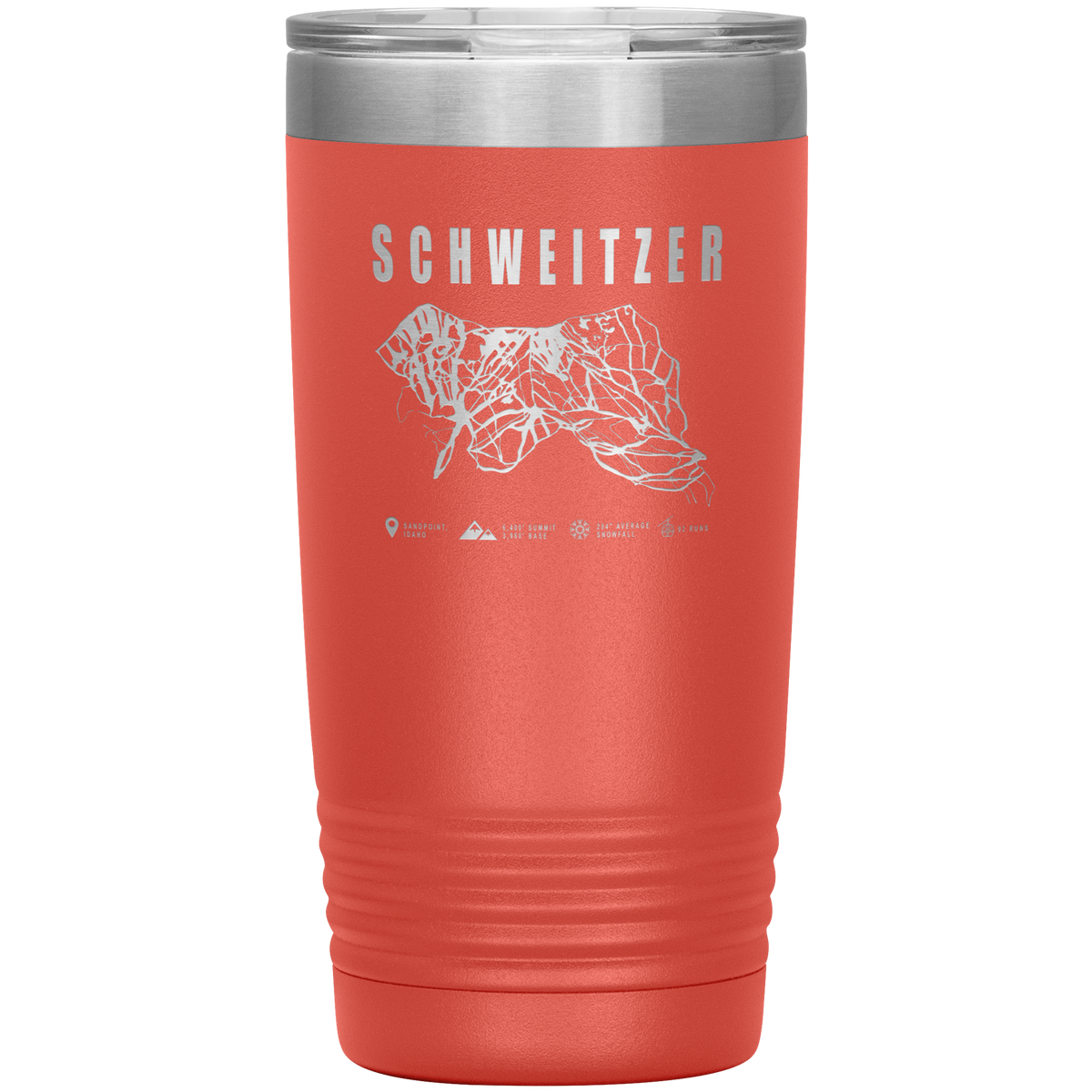 Schweitzer Idaho Ski Trail Map 20oz Tumbler - Powderaddicts