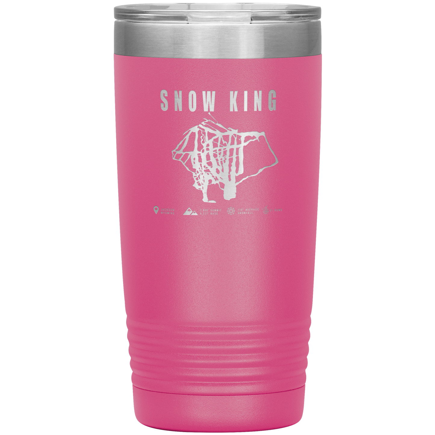 Snow King Wyoming Ski Trail Map 20oz Tumbler - Powderaddicts
