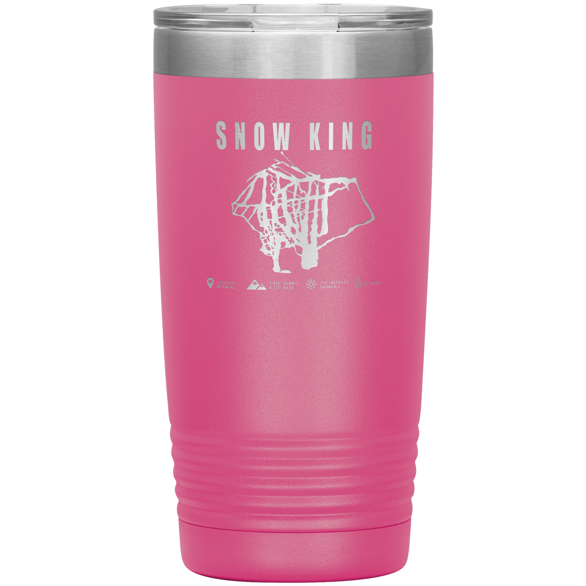 Snow King Wyoming Ski Trail Map 20oz Tumbler - Powderaddicts