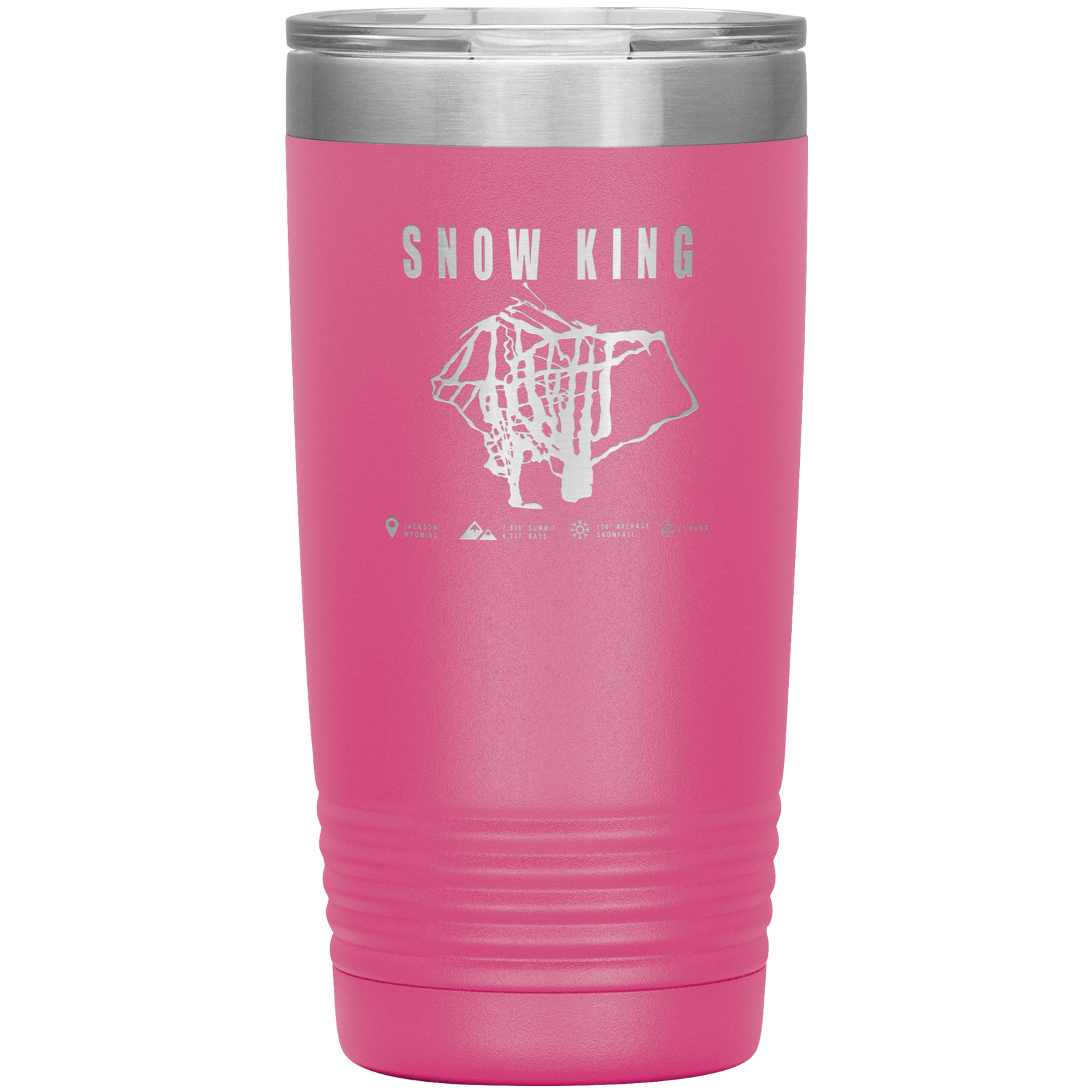 Snow King Wyoming Ski Trail Map 20oz Tumbler - Powderaddicts