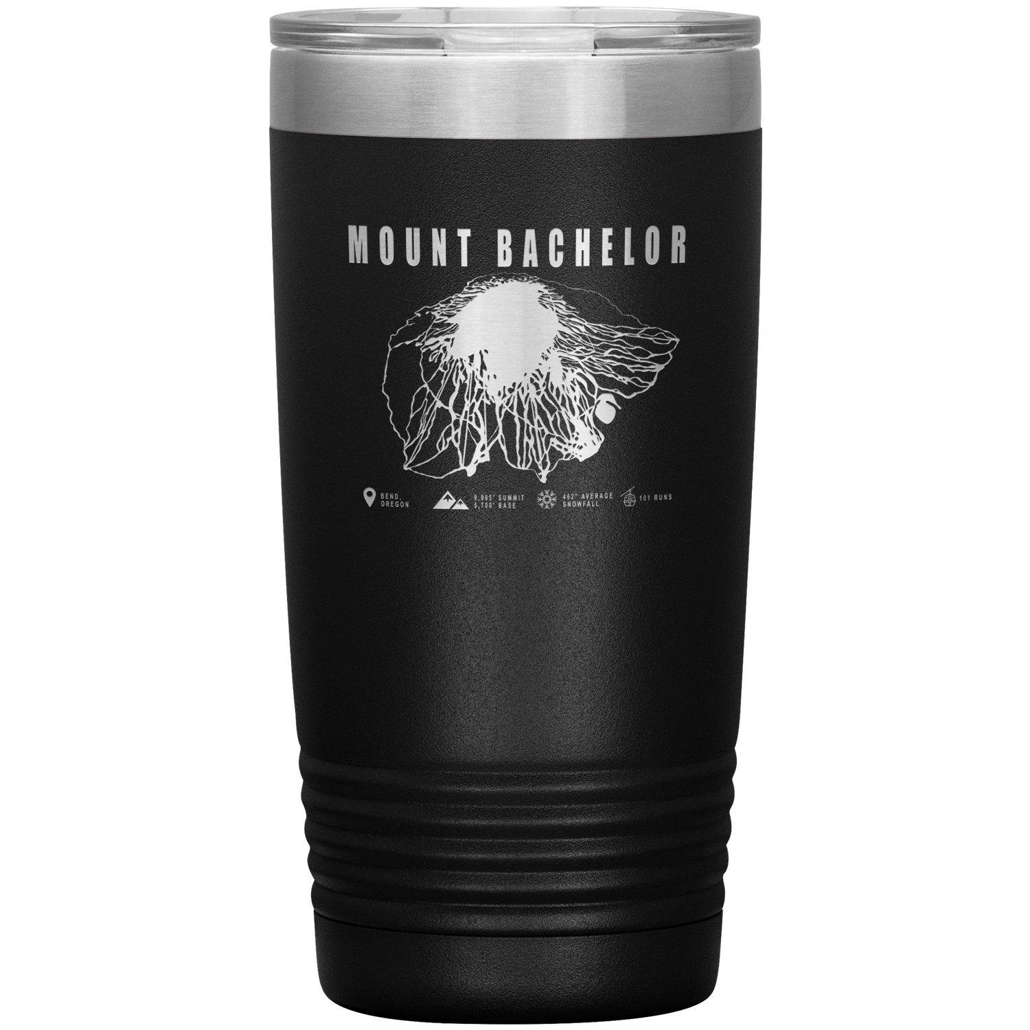 Mount Bachelor, Oregon Ski Trail Map 20oz Tumbler